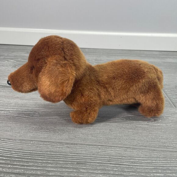 2012 Demdaco Nat and Jules Dachshund 10" Plush Brown Dog Stuffed Animal Toy - Picture 4 of 10
